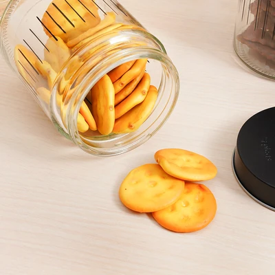 Gambar Picas Roku Stoples Kaca Set 6 pcs Transparan - Hitam