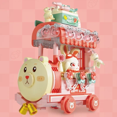 Gambar Sembo Block Animal Series Rabbit Set 404 Pcs - Pink