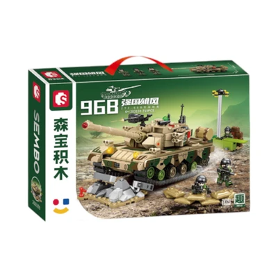 Gambar Sembo Block Main Battle Tank Set 719 Pcs - Cokelat