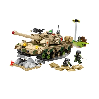 Gambar Sembo Block Main Battle Tank Set 719 Pcs - Cokelat