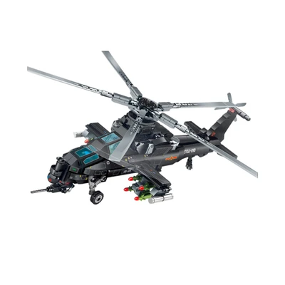 Gambar Sembo Block Gunship Helicopter Wz10 Set 732 Pcs - Abu-abu
