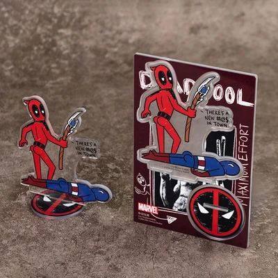 Gambar Top Gear Deadpool 3 Movie Miniatur Dekorasi Stand Akrilik S4 - Merah