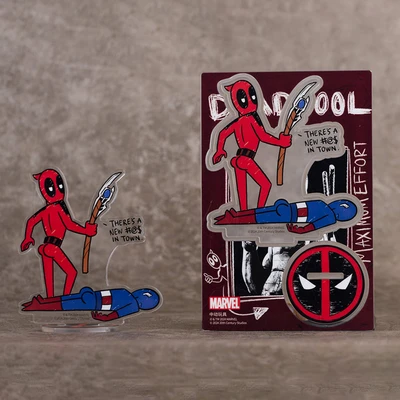 Gambar Top Gear Deadpool 3 Movie Miniatur Dekorasi Stand Akrilik S4 - Merah