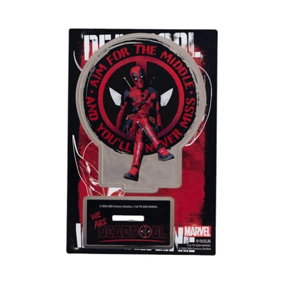 Gambar Top Gear Deadpool 3 Movie Miniatur Dekorasi Stand Akrilik S7 - Hitam/merah