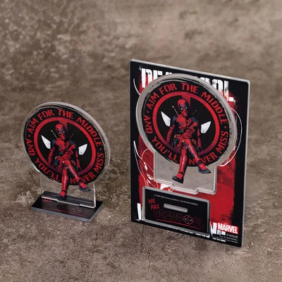 Gambar Top Gear Deadpool 3 Movie Miniatur Dekorasi Stand Akrilik S7 - Hitam/merah