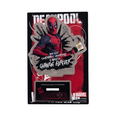 Gambar Top Gear Deadpool 3 Movie Miniatur Dekorasi Stand Akrilik S9 - Hitam/merah
