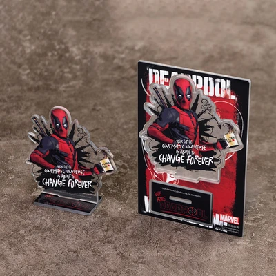 Gambar Top Gear Deadpool 3 Movie Miniatur Dekorasi Stand Akrilik S9 - Hitam/merah