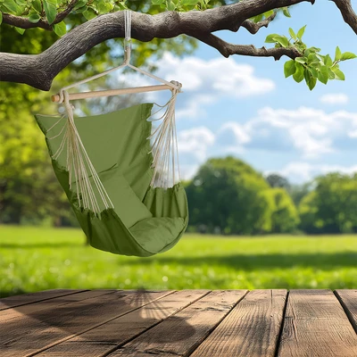 Gambar Soleil Kursi Ayun Gantung Dengan Bantal - Hijau