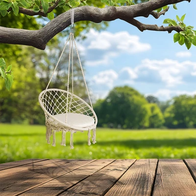 Gambar Soleil Kursi Ayun Gantung Dengan Cushion Rope - Putih