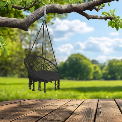 Gambar Soleil Kursi Ayun Gantung Dengan Cushion Rope - Hitam