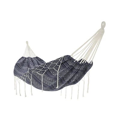 Gambar Soleil Hammock Bed Dengan Tassels - Biru Navy/Putih