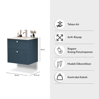 Gambar Informa Helsinki Kabinet Kamar Mandi - Biru Navy