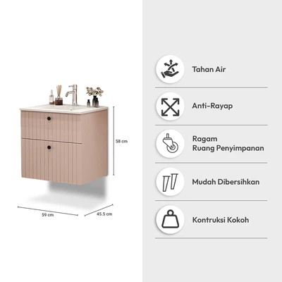 Gambar Informa Helsinki Kabinet Kamar Mandi - Pink