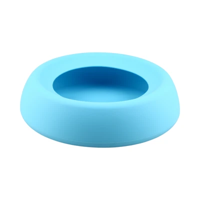 Gambar Pet Kingdom Ukuran L Tempat Makan Hewan Silikon - Biru