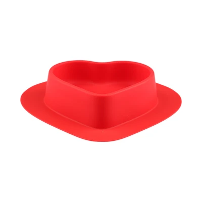 Gambar Pet Kingdom Tempat Makan Hewan Silikon Heart - Merah
