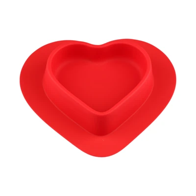 Gambar Pet Kingdom Tempat Makan Hewan Silikon Heart - Merah