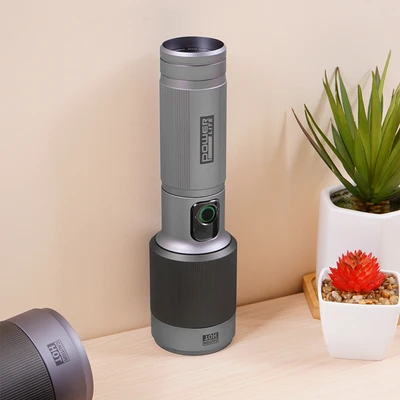 Gambar Powerlite Senter Rechargeable Aluminium 60 Watt 2500 Lumen - Silver