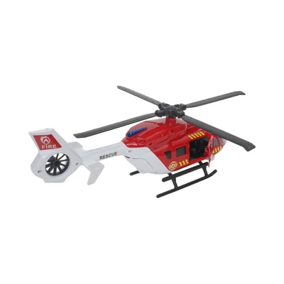 Gambar Cruzer 1:14 City Action Friction Friction Fire Rescue Helicopter - Merah
