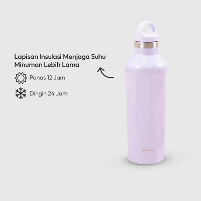 Gambar Picas Botol Vacuum Flask Stainless Steel Metallic Holo 500 ml - Ungu
