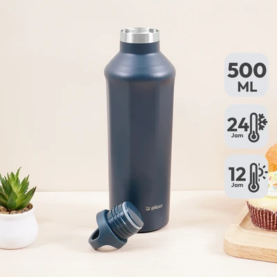 Gambar Picas Botol Vacuum Flask Stainless Steel Metallic 500 ml - Biru Navy