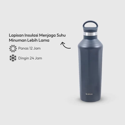 Gambar Picas Botol Vacuum Flask Stainless Steel Metallic 500 ml - Biru Navy