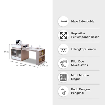 Gambar Informa Tyrion Meja Dapur - Krem Beige