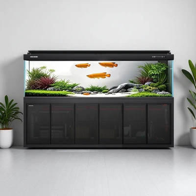 Gambar Fishland Set Aquarium & Kabinet - Hitam