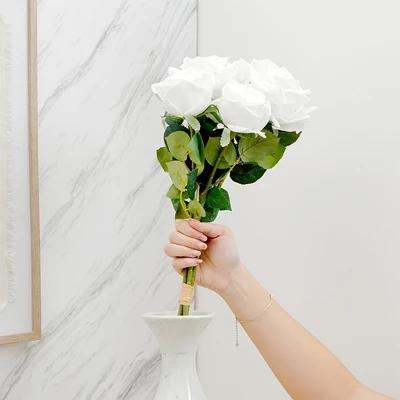 Gambar Informa Bunga Artifisial Rose 20x16x67 cm - Putih