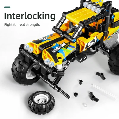 Gambar Im Master Mechanical Master Offroad Vehicle Pull Back Set 199 Pcs 5804 - Kuning