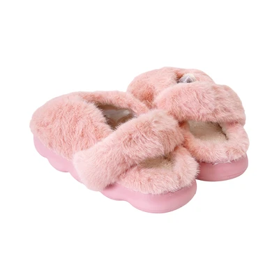 Gambar Ataru Sandal Rumah Mary Jane Fur Ukuran 36/37 - Pink