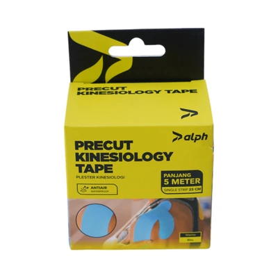 Gambar Alph 5 cmx5 Mtr Plester Kinesiologi Precut - Biru