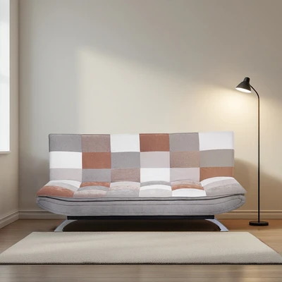 Gambar Informa Neo Faith Sofa Bed Fabric Patchwork - Abu-Abu/Cokelat