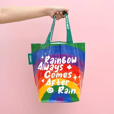 Gambar Ataru Tas Belanja Woven Rainbow Ukuran S - Mix