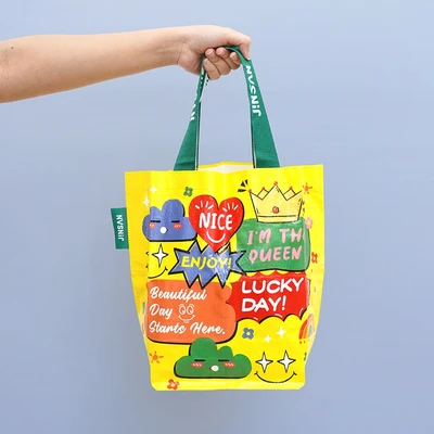 Gambar Ataru Tas Belanja Woven Lucky Day Ukuran S - Mix