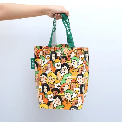 Gambar Ataru Tas Belanja Woven Faces Small - Oranye