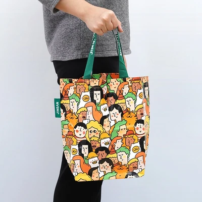 Gambar Ataru Tas Belanja Woven Faces Small - Oranye