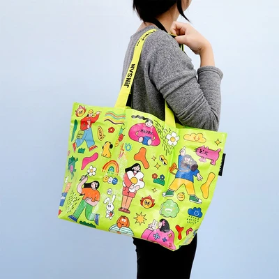 Gambar Ataru Tas Belanja Happy Large - Hijau