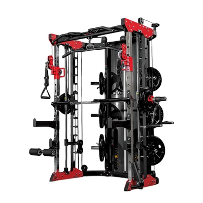 Gambar Kinetic Smart Set Smith Machine Dengan Bench dan Weight Plate - Hitam/Merah