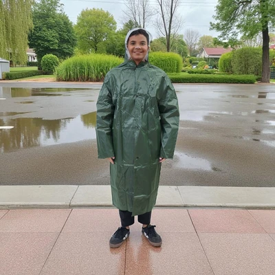 Gambar Ataru Jas Hujan Panjang - Hijau Oxford