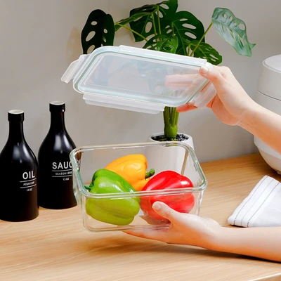 Gambar Glasslock Classic Wadah Makanan Rectangle 1.8 Liter - Biru