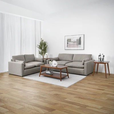 Gambar Ashley Refined Set Sofa Fabric 2 & 3 Seater - Abu-Abu