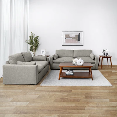 Gambar Ashley Refined Set Sofa Fabric 2 & 3 Seater - Abu-Abu