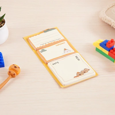 Gambar Ataru Sticky Notes Capybara Relax - Kuning/Krem