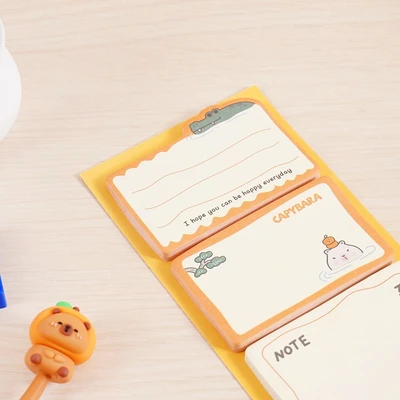 Gambar Ataru Sticky Notes Capybara Relax - Kuning/Krem