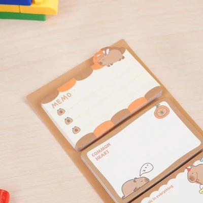 Gambar Ataru Sticky Notes Capybara Common Heart - Cokelat/Krem