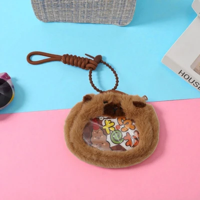 Gambar Ataru Gantungan Kunci Capybara Plush Pouch - Cokelat
