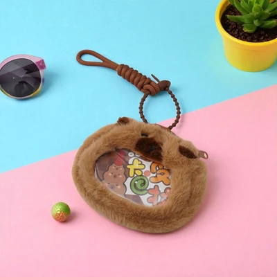 Gambar Ataru Gantungan Kunci Capybara Plush Pouch - Cokelat