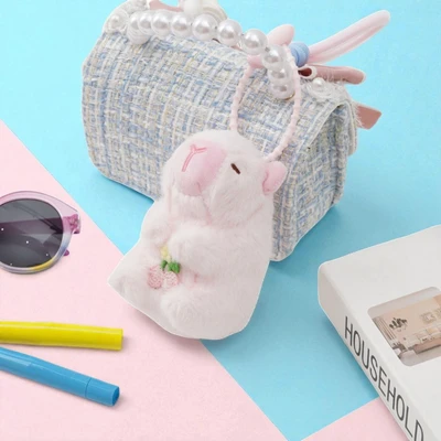 Gambar Ataru Gantungan Kunci Plush Capybara Strap - Pink