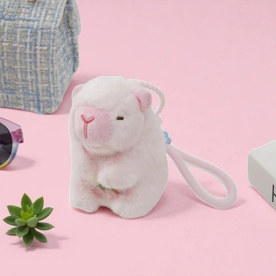 Gambar Ataru Gantungan Kunci Plush Capybara Strap - Pink