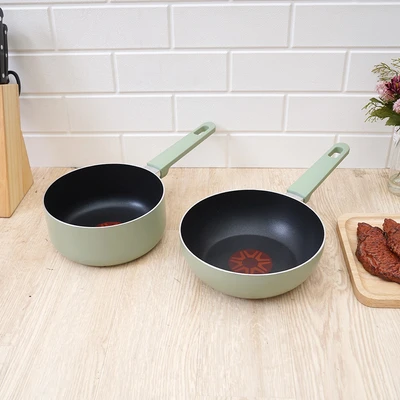 Gambar Culinart Thermospot Wajan Wok & Panci Saucepan Non-Stick Coating Set 2 pcs - Hijau
